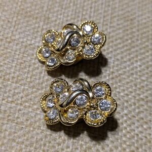 vintage gold-tone and crystal cluster clip-on earrings